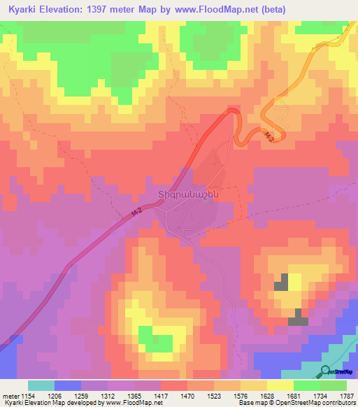 Kyarki,Azerbaijan Elevation Map