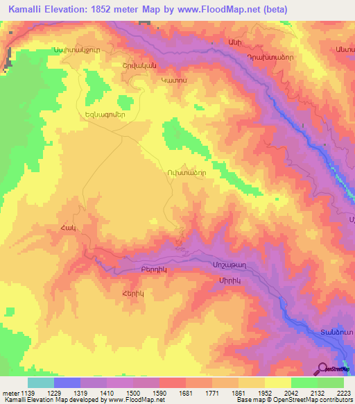 Kamalli,Azerbaijan Elevation Map