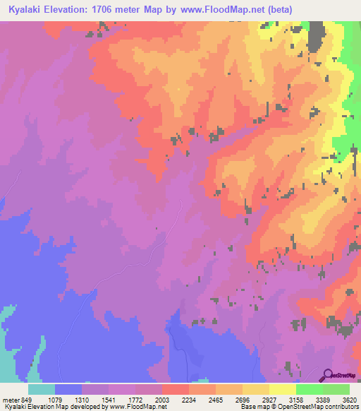 Kyalaki,Azerbaijan Elevation Map