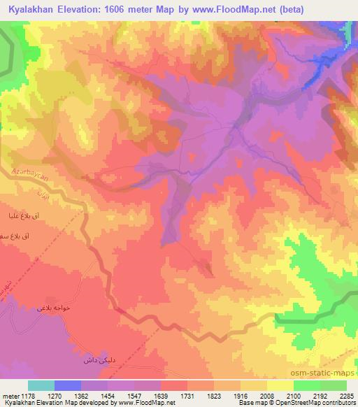 Kyalakhan,Azerbaijan Elevation Map