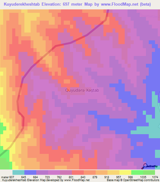 Kuyuderekheshtab,Azerbaijan Elevation Map