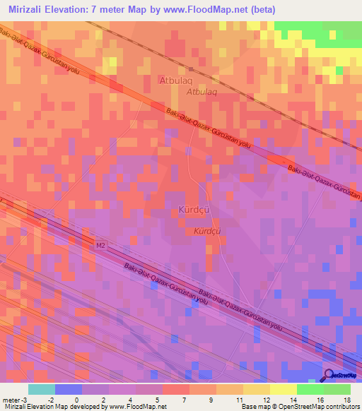 Mirizali,Azerbaijan Elevation Map