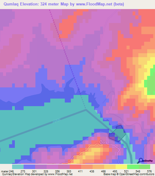 Qumlaq,Azerbaijan Elevation Map