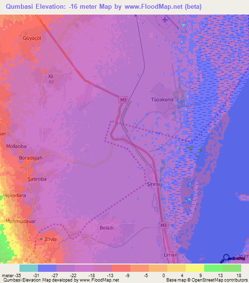 Qumbasi,Azerbaijan Elevation Map