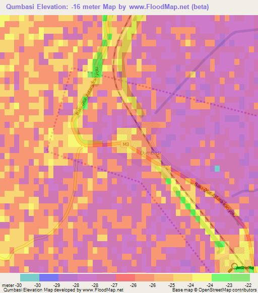 Qumbasi,Azerbaijan Elevation Map