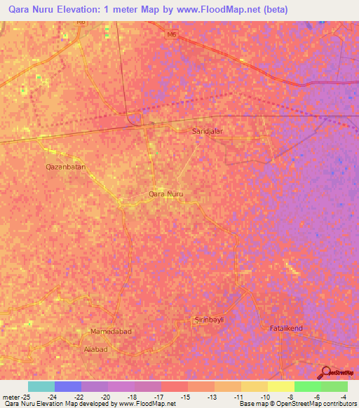 Qara Nuru,Azerbaijan Elevation Map