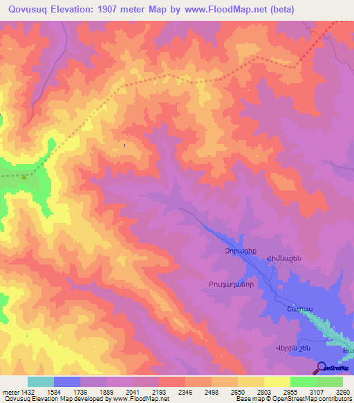 Qovusuq,Azerbaijan Elevation Map