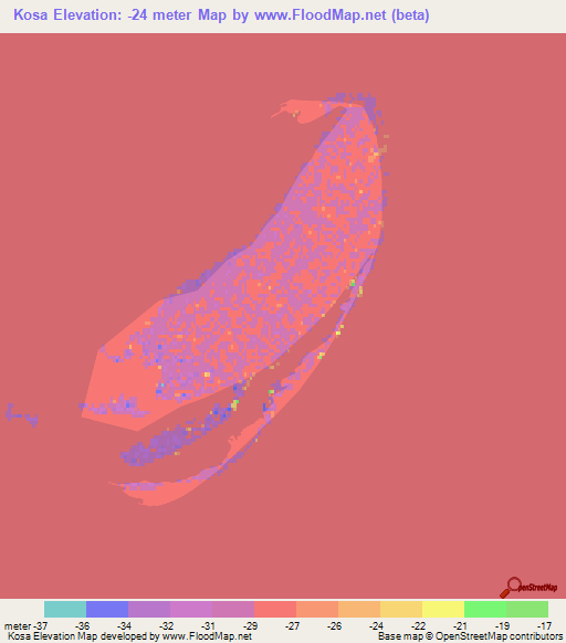 Kosa,Azerbaijan Elevation Map