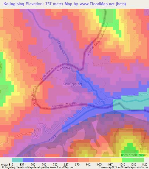 Kollugislaq,Azerbaijan Elevation Map