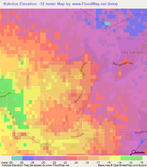 Kokolos,Azerbaijan Elevation Map