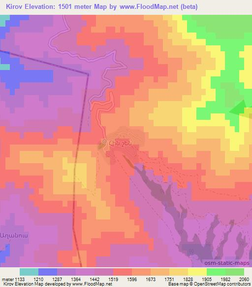 Kirov,Azerbaijan Elevation Map