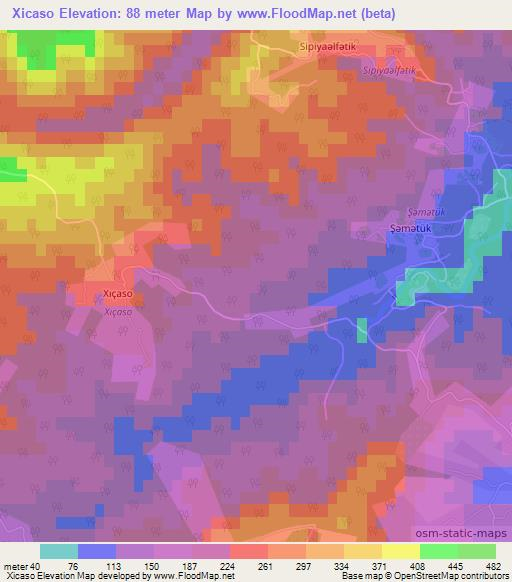 Xicaso,Azerbaijan Elevation Map