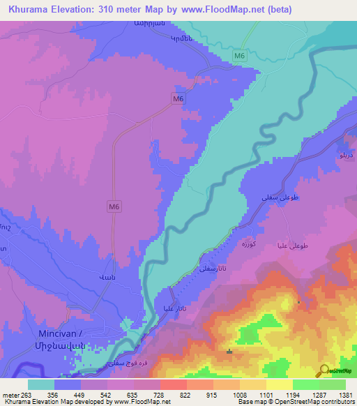 Khurama,Azerbaijan Elevation Map