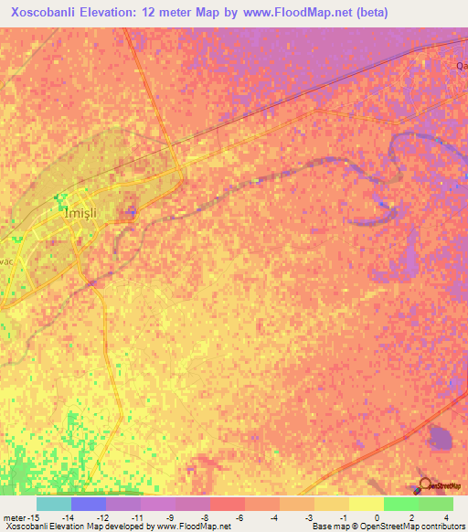 Xoscobanli,Azerbaijan Elevation Map