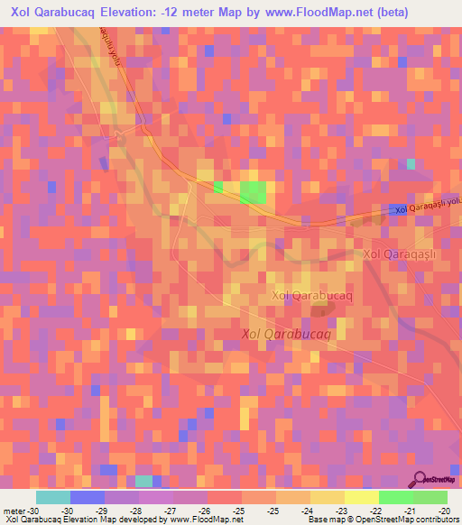Xol Qarabucaq,Azerbaijan Elevation Map