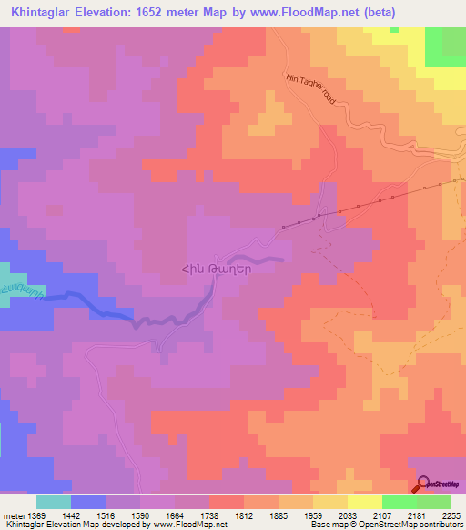 Khintaglar,Azerbaijan Elevation Map