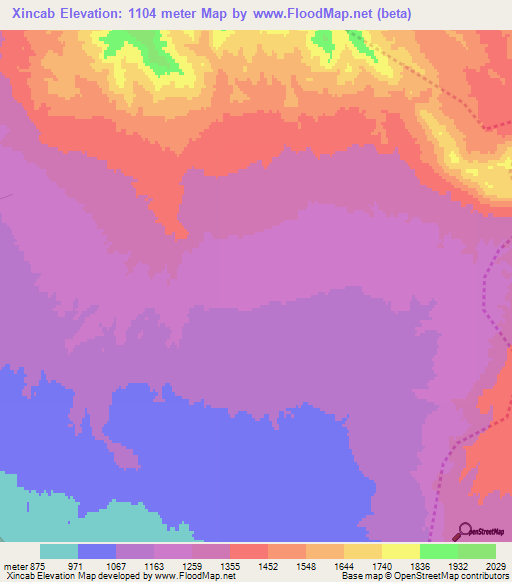 Xincab,Azerbaijan Elevation Map