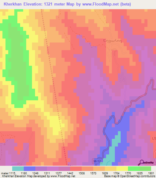 Kherkhan,Azerbaijan Elevation Map