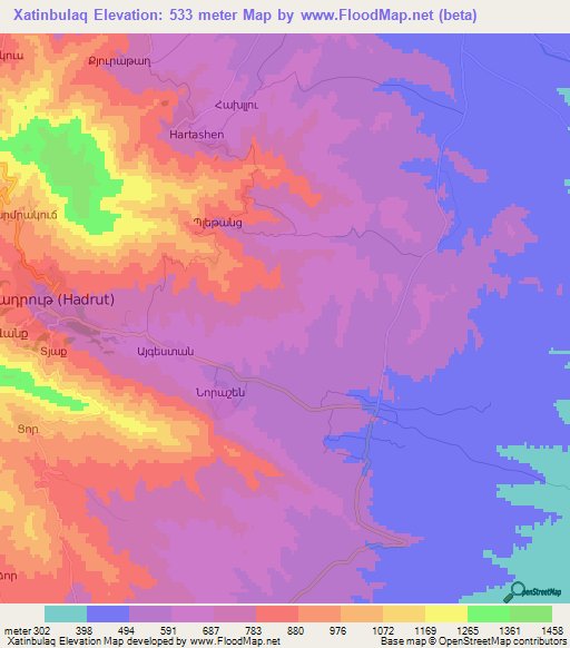 Xatinbulaq,Azerbaijan Elevation Map