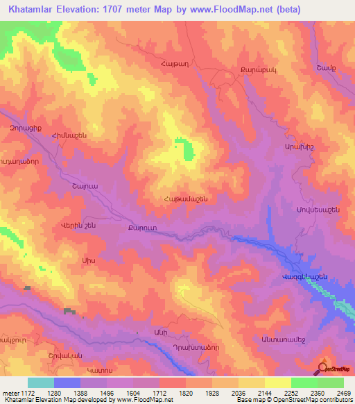Khatamlar,Azerbaijan Elevation Map