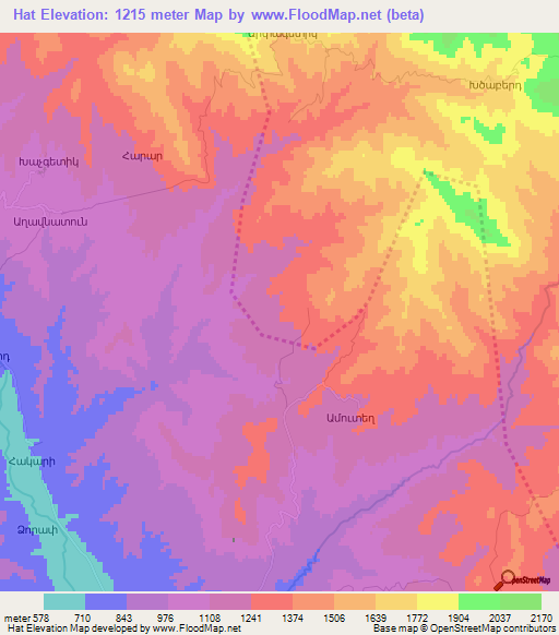 Hat,Azerbaijan Elevation Map