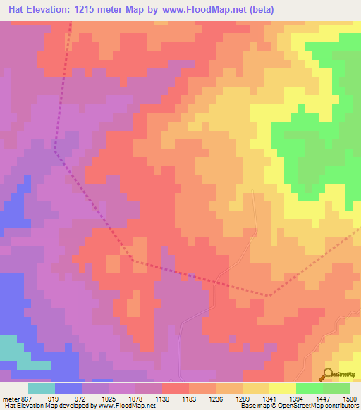 Hat,Azerbaijan Elevation Map