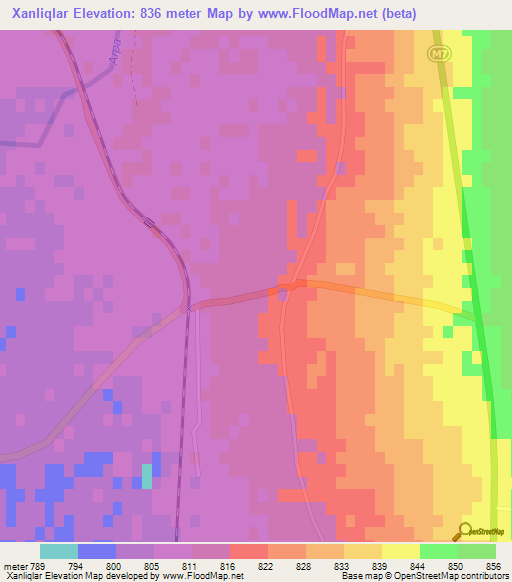 Xanliqlar,Azerbaijan Elevation Map