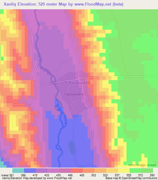 Xanliq,Azerbaijan Elevation Map