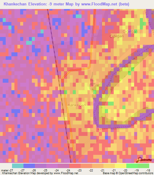 Khankechan,Azerbaijan Elevation Map