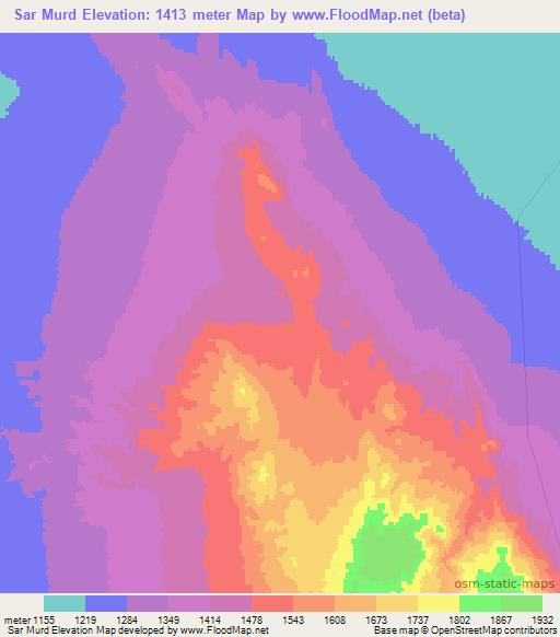 Sar Murd,Iran Elevation Map