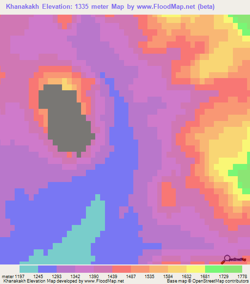 Khanakakh,Azerbaijan Elevation Map