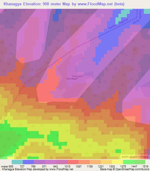 Khanagya,Azerbaijan Elevation Map