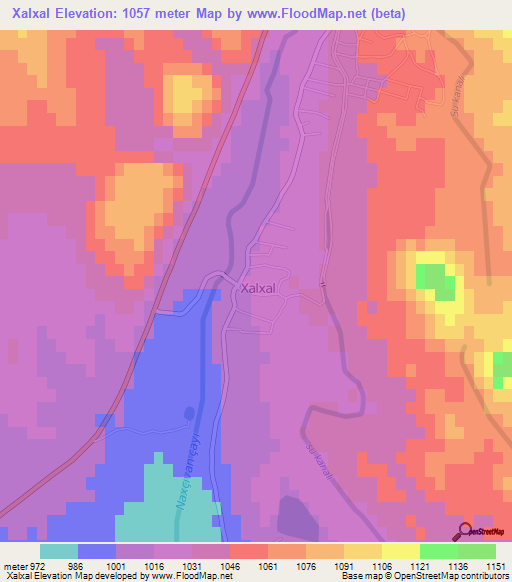 Xalxal,Azerbaijan Elevation Map
