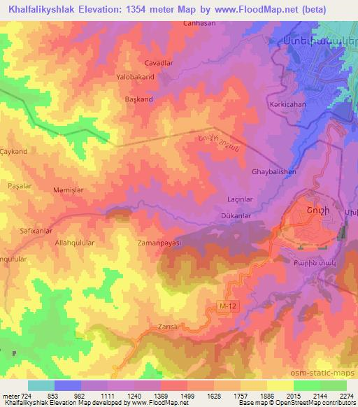 Khalfalikyshlak,Azerbaijan Elevation Map