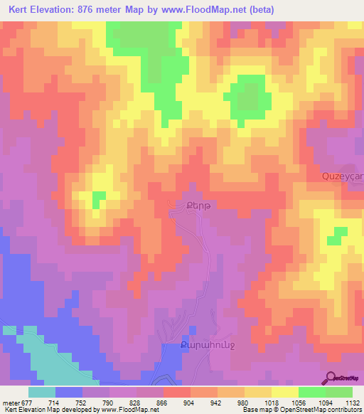 Kert,Azerbaijan Elevation Map