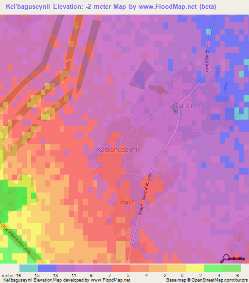 Kel'baguseynli,Azerbaijan Elevation Map