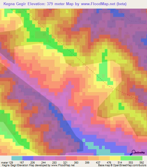 Kegna Gegir,Azerbaijan Elevation Map