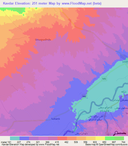 Kavdar,Azerbaijan Elevation Map