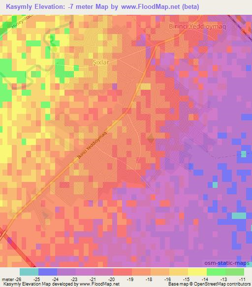 Kasymly,Azerbaijan Elevation Map