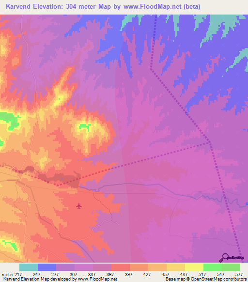 Karvend,Azerbaijan Elevation Map