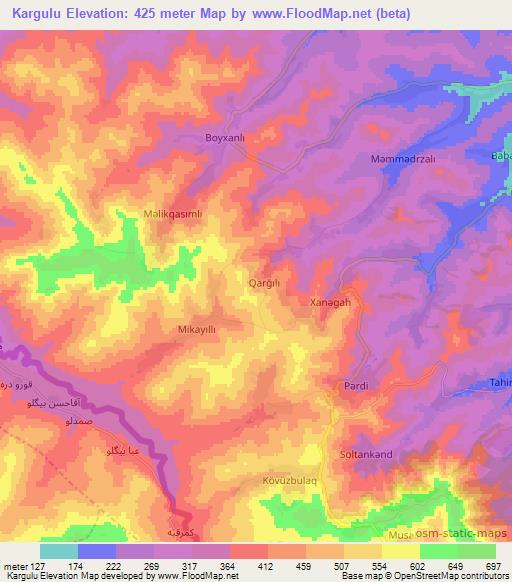 Kargulu,Azerbaijan Elevation Map