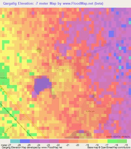 Qargalig,Azerbaijan Elevation Map