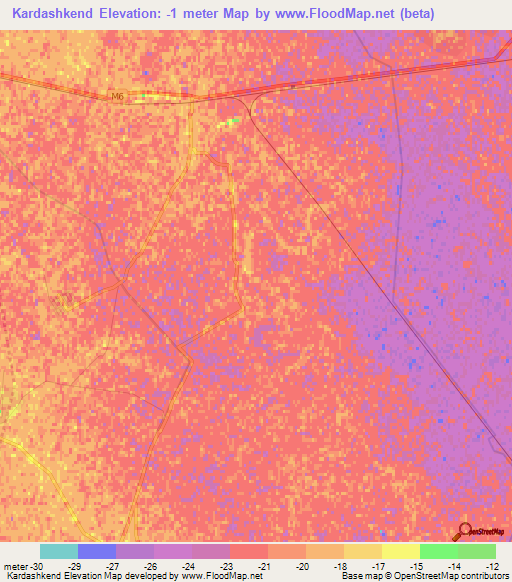 Kardashkend,Azerbaijan Elevation Map