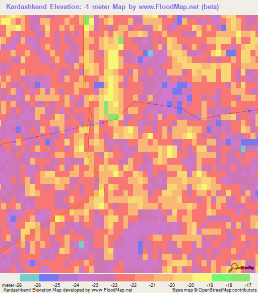 Kardashkend,Azerbaijan Elevation Map