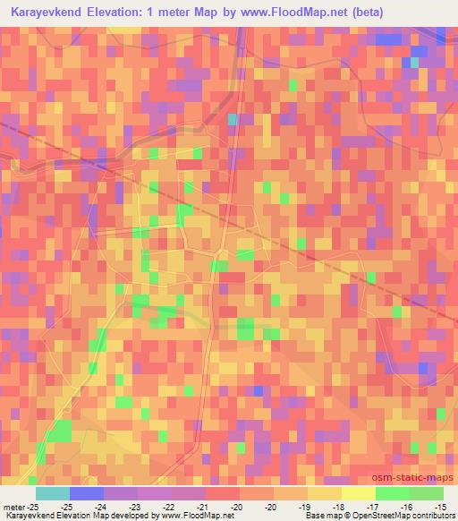 Karayevkend,Azerbaijan Elevation Map