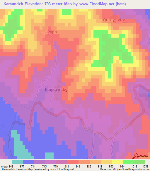Karaundzh,Azerbaijan Elevation Map