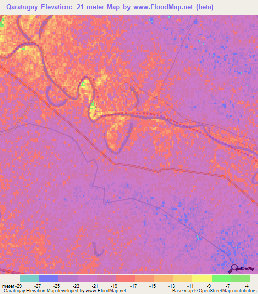 Qaratugay,Azerbaijan Elevation Map