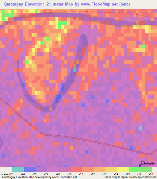 Qaratugay,Azerbaijan Elevation Map