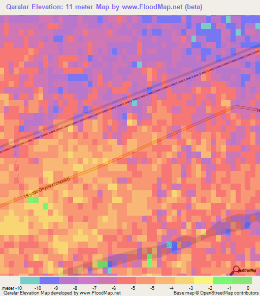 Qaralar,Azerbaijan Elevation Map