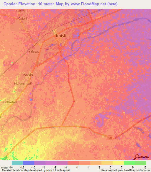 Qaralar,Azerbaijan Elevation Map